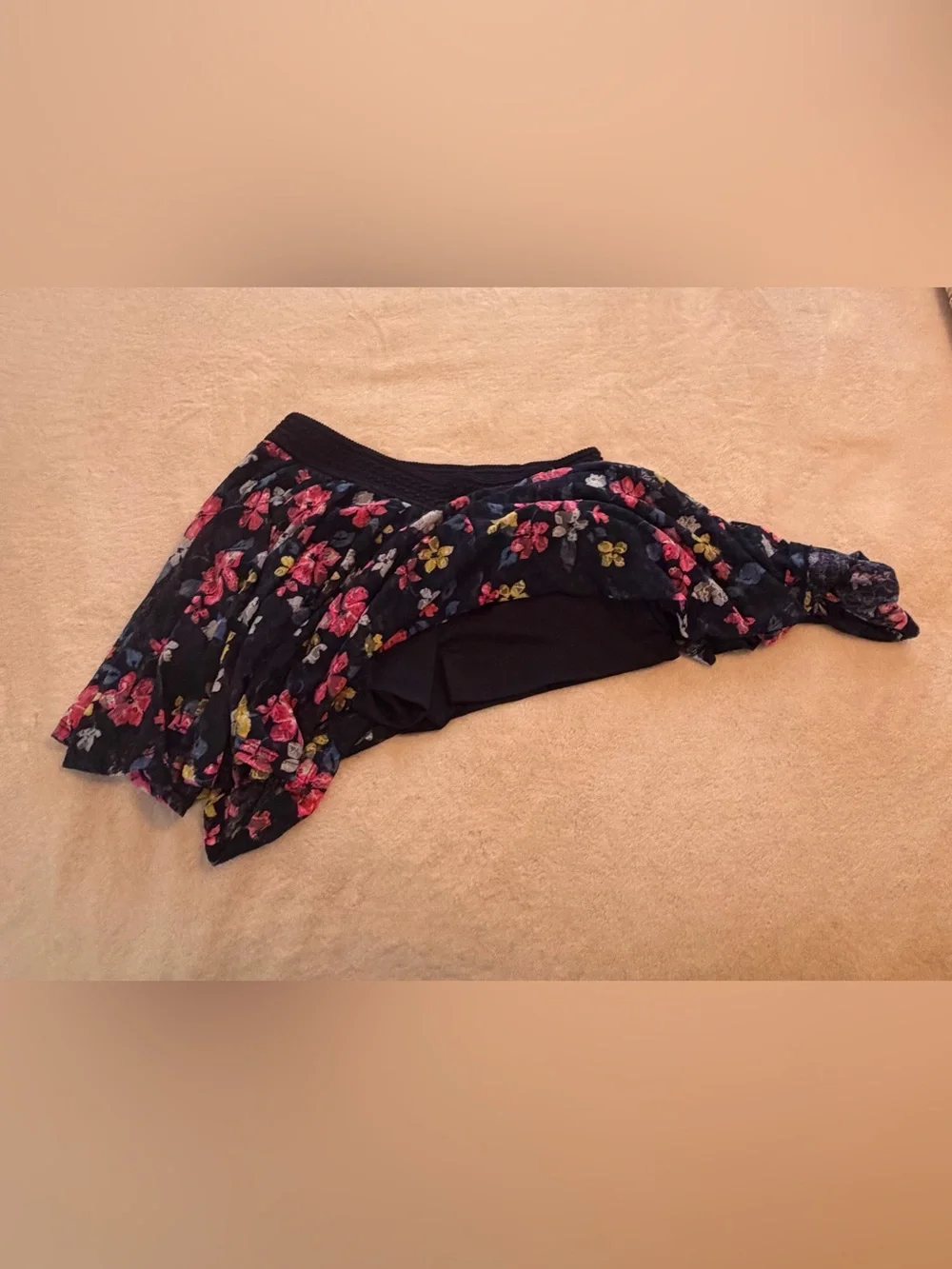 Blue Floral Lace Skirt
